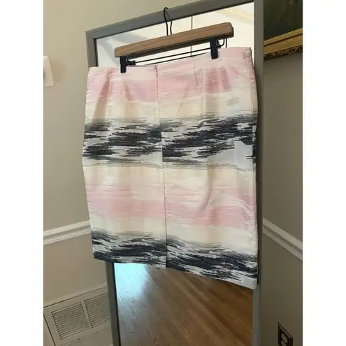 Kasper Ombre Pencil Skirt Womens 18 Pink Black Jacquard