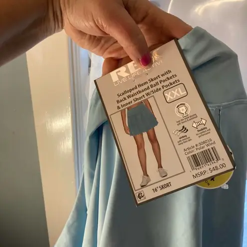 RBX Blue mini skirt with scalloped hem #miniskirt NWT XXL - Image 3