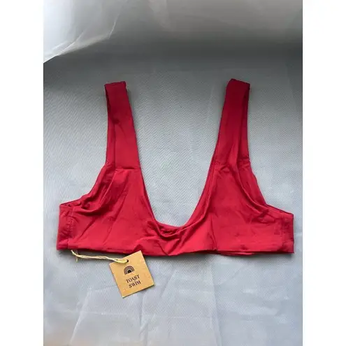 Free People NWT Toast Swim x  Signature Scoop Top in Rhubarb Red Medium