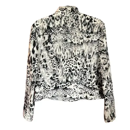Carlisle black, beige animal, print zip jacket plus size 16