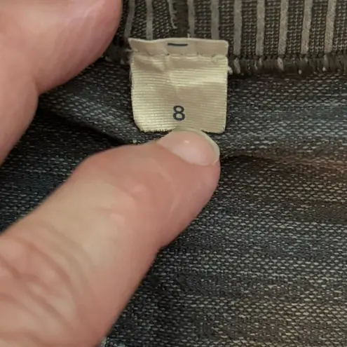 Lululemon  8 Long Sleeved Swiftly Tech Top Heathered Slate Stripe Leaf HTF Rare