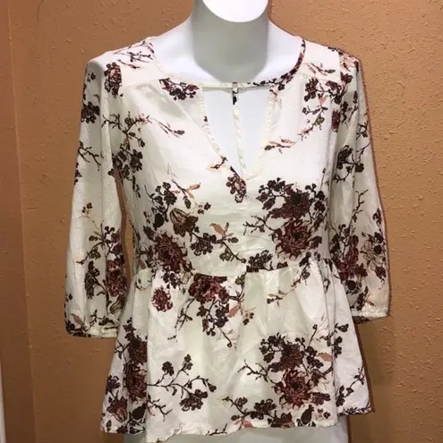 Full Tilt  white floral blouse nwt