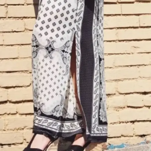 Bandeau Patterned Maxi Dress Black