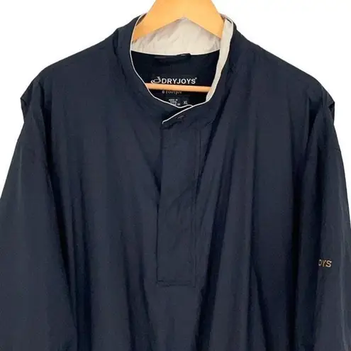 Dryjoys by Footjoy Mens 1/4 Zip Pullover Golf Rain Wind Jacket Black Size XL