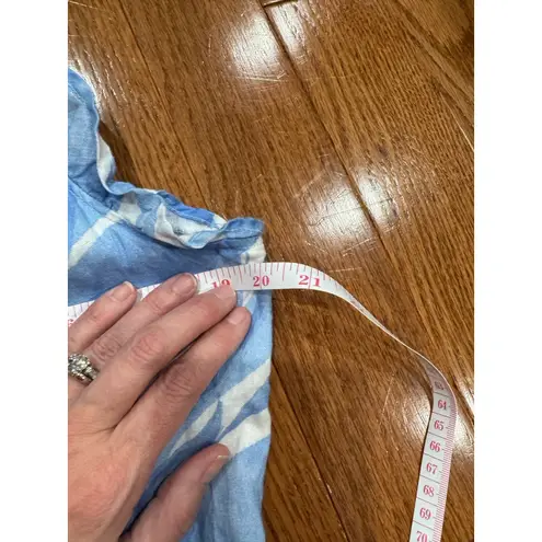 Bella Dahl 100% Linen Ruffle Sleeve Mini Dress Medium Laguna Waves