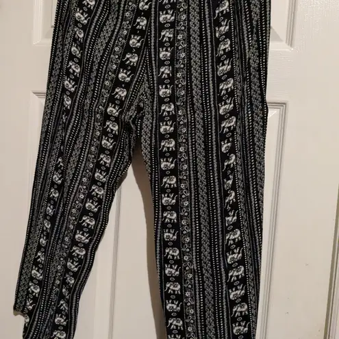 Kingston Grey Black and White Gauze Elephant Pants XL