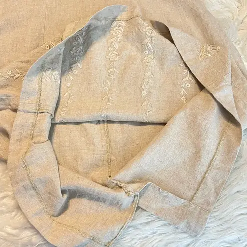 Sag Harbor Bice by Beige Linen Blend Dress Woman’s Size Large Sleeveless Neutral