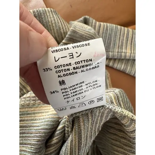 Missoni M Gold Metallic Striped Button Blazer Cardigan Sweater Women’s Size 8
