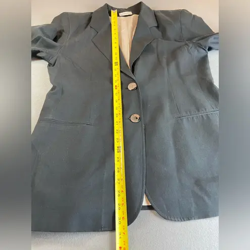 Henri Bendel Silk Black womens Jacket 2 Buttons Size 14