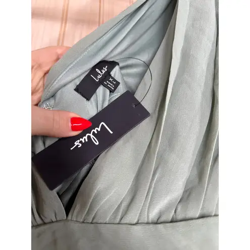 Lulus NWT  Heavenly Hues Sage Brush Maxi Dress Wedding Bridesmaid Gala Size XL