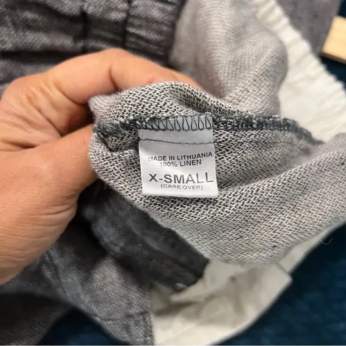 Formidable DAR Handmade Gray Linen Lightweight Mid Rise Slim Leg Pants Size XS