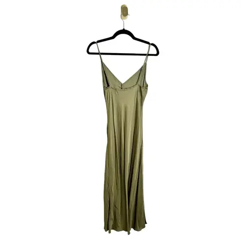 ASTR  the Label Valinda Olive Green V Neck Ruched Slip Dress Medium