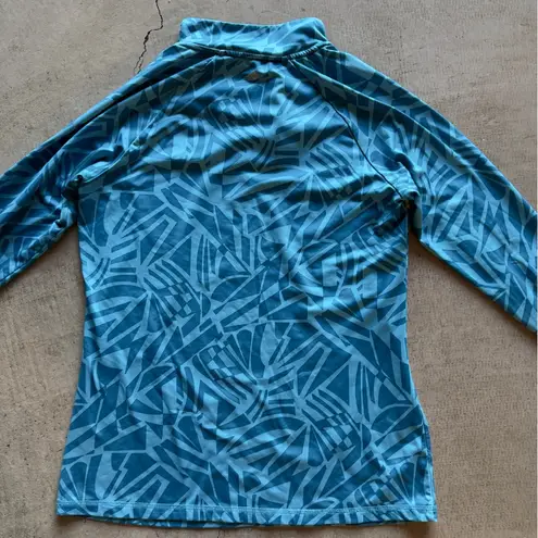 Ideology / Women's Athletic Zip Jacket / Teal - Chartreuse / size small