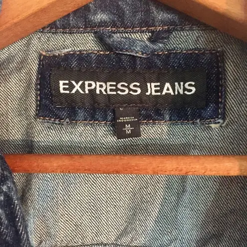 EXPRESS  Cropped Distressed Denim Vest