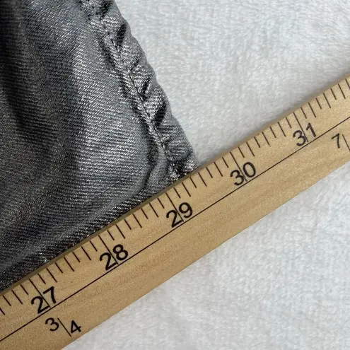 Veronica Beard Sz 23 Daniela Metallic Straight Leg Jean in Light Gunmetal Grunge