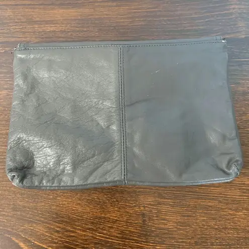 Vintage Antonia Women's Gray Small Genuine Leather Bow Clutch Purse Handbag