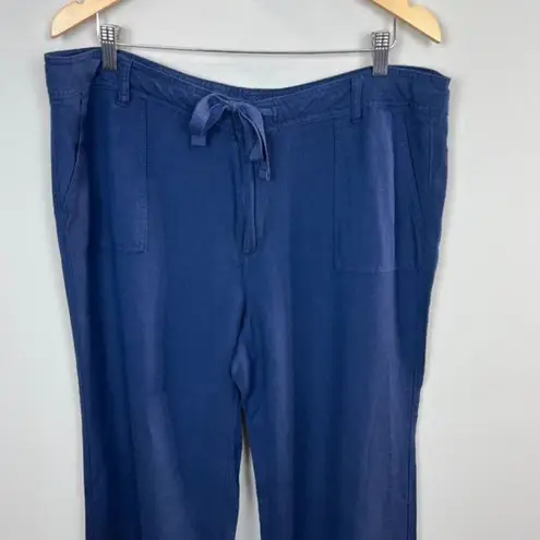 Tommy Hilfiger  Pants 16 Womens Navy‎ Blue Linen Blend Lightweight Drawstring