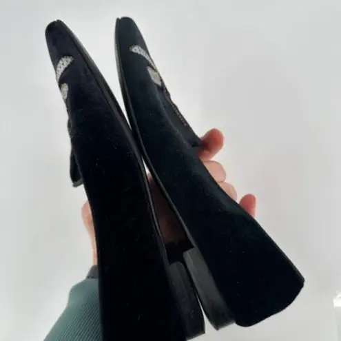 Papouelli Big Girls Embroidered Dragonfly Velvet Loafer Shoes Black Size 4 Black