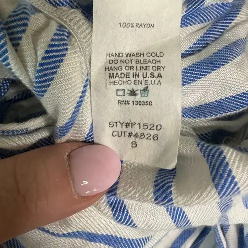 Peppermint Blue/White Striped Sleeveless Jumpsuit Women's Small