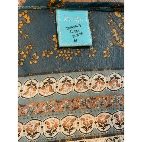 H.I.P. happening In the present Floral Med Sheer Blouse size medium