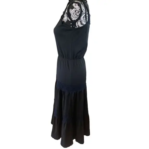 Vintage Toni Todd Lace Maxi Dress Cocktail Formal Wedding Black