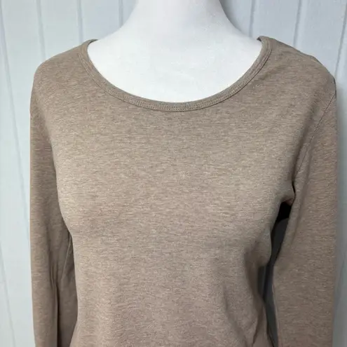 Peruvian Connection Taupe Long Sleeve Tees Size L