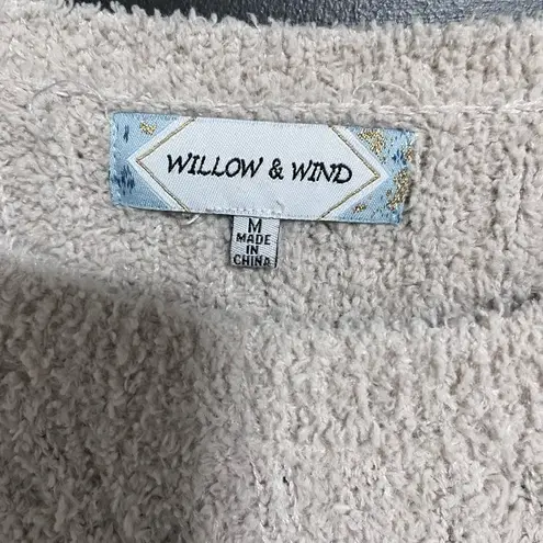 WILLOW & WIND Extra Soft Stretch Long Sleeve Sweater Top Neutral Womens M EUC Gray Size M - Image 3