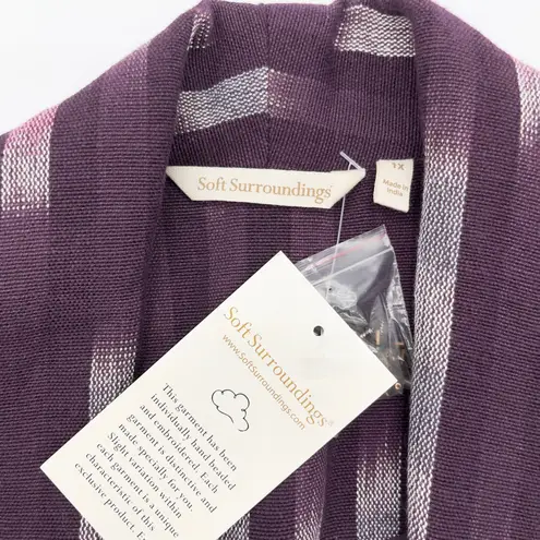 Soft Surroundings Womens Jacket 1X Beaded Embroidered Artsy Boho Statement Glam