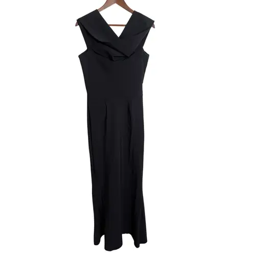 Chiara Boni La Petite Robe Benje Gown Stretch Jersey Black Womans 12 NWT