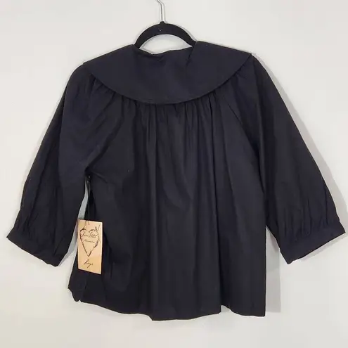 Lovestitch Black Embroidered Cotton Blazer Size Large NWT Black Blazer