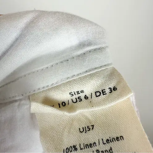 Poetry High Twist Linen Tapered Trouser Pale Pink Gingham Pant Lagenlook Size 6