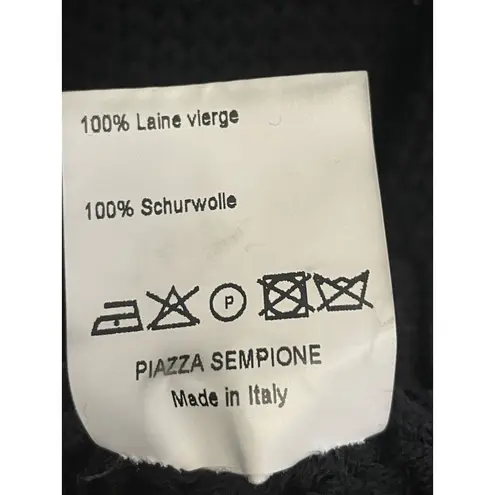 Piazza Sempione Short Sleeve 100% Wool Short Sleeve Black Knit Dress Size IT 42