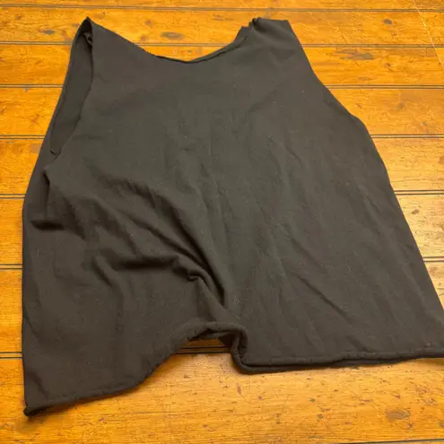 El Borracho Loteria Graphic Tank Top Black Sleeveless Cut Off Size L