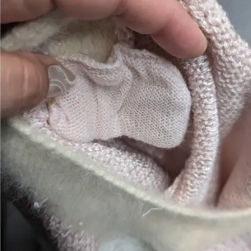 Vtg 1980s Lilly of California Pink Kawaii Fairy Kei Puff Shoulder Sweater XL