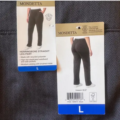 Mondetta Herringbone Straight Leg Fleece Pants Womens Large High Rise - Image 7