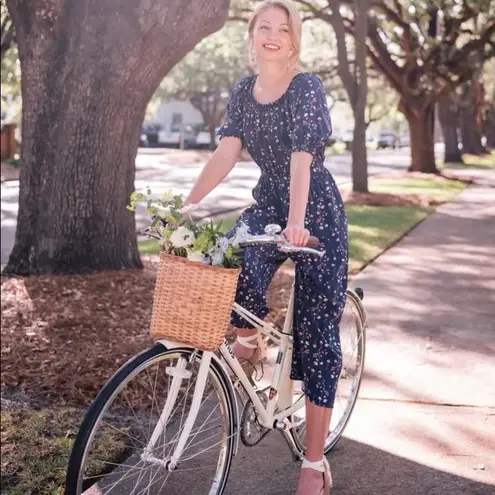 Gal Meets Glam blue floral Violet jumpsuit size 2