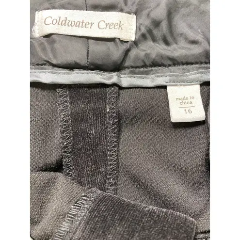 Coldwater Creek Wide Leg Pinwale Black Corduroy Trouser Pants Sz 16 Girl Boss