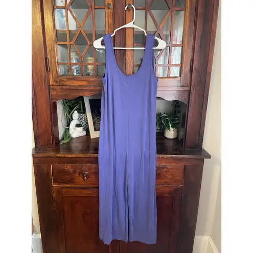 Marine layer ReSpun Ribbed Periwinkle Blue Wide Leg Jersey Jumpsuit S