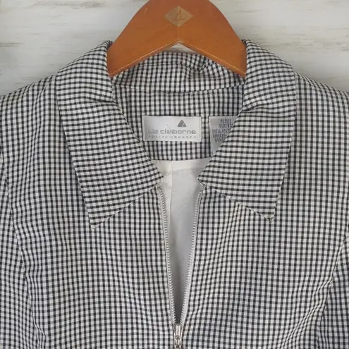 Vintage Black and White Gingham Zipper Blazer Size 12P
