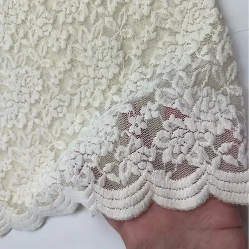 BKE Boutique Buckle Cream Stretch Lace Mini Dress Tunic Womens Medium NEW *FLAW