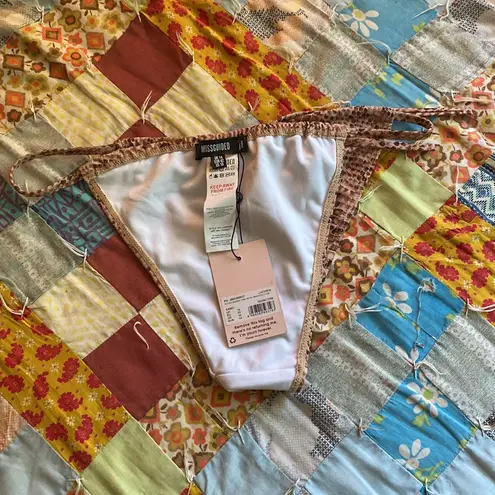 Missguided NWT Sz US 10 Itsy Bitsy Bikini Bottom Snake Brown Micro Brazillian