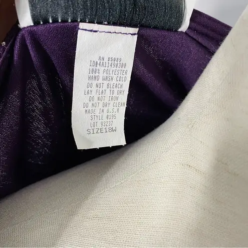 VINTAGE 90s ANOTHER THYME Sparkly Purple Top Size 18W