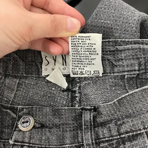 Vintage 90s Dark Grey Black High Rise Grunge Pleated Tapered Leg Trouser Pants Gray Size 8