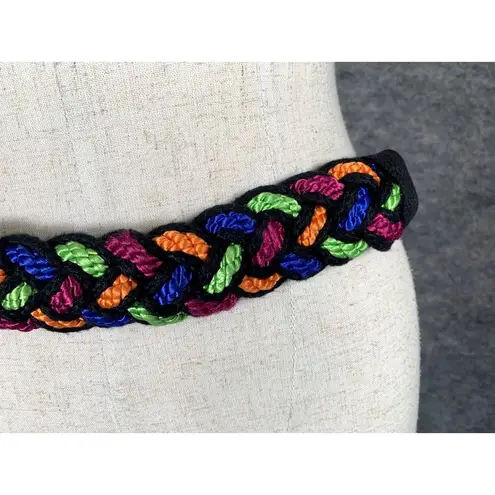 Vintage Statement Belt Braided Womens Colorful 90s Strap Waist Retro