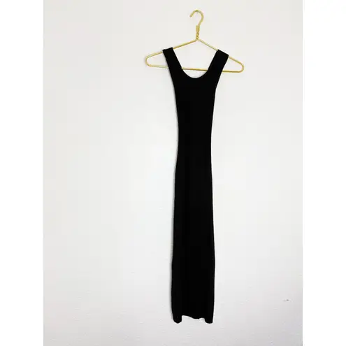 AYR The Vava Black Ribb Midi Dress Size XS Criss Cross Back Stretch Quiet Luxury