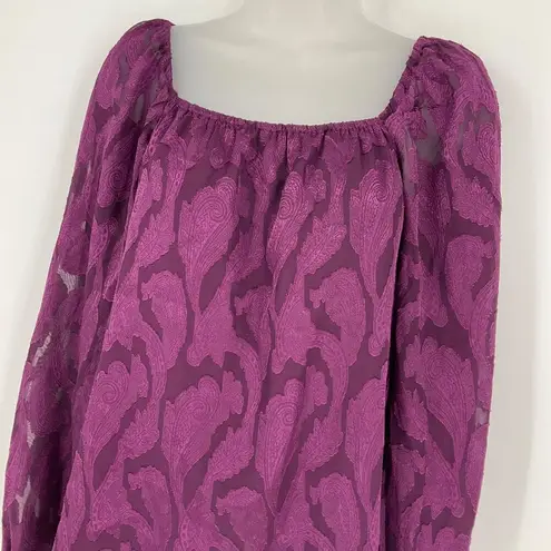 Mason & Belle Womens Floral Long Sleeve Blouse - Size S Purple top lined career