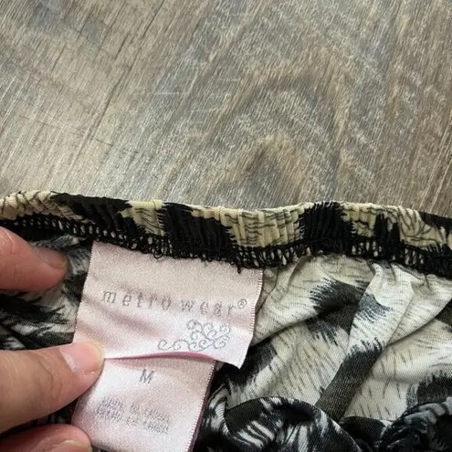 2000s Y2k Metrowear Cheetah Animal Print Midi Skirt Womens Size Medium Black