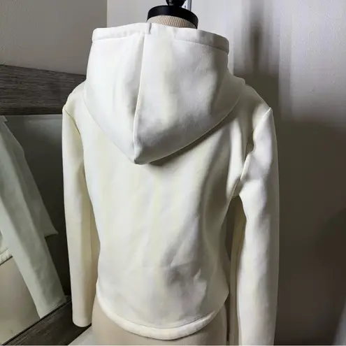 Jil Sander Cream Fitted Cropped Sweatshirt NWOT Size M