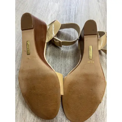 Louise et Cie Lo-Punya Wedge Ankle Strap Sandals Patent Leather Size 9