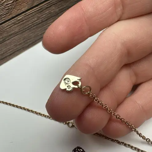 Swavorski Swarovski Crystal Noisette Snail, Bee, Flower Bead & Enamel Necklace Gold Tone